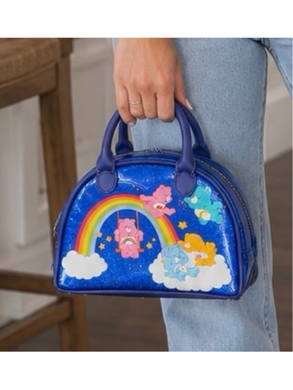 Care Bears Rainbow Glitter Purse Cosmetic Bag NWT